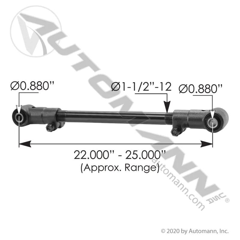 MZL TR65291 | Torque Rod, Adjustable, 24 to 26-1/4 in Adjustment Range ...