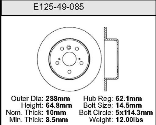 Bendix - BENE12549085 - E12549085