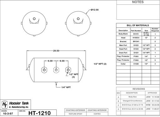 Hoosier Tank - HOOHT1210 - HT1210