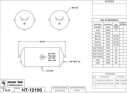 Hoosier Tank - HOOHT12100 - HT12100