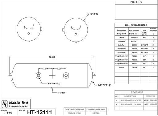Hoosier Tank - HOOHT12111 - HT12111