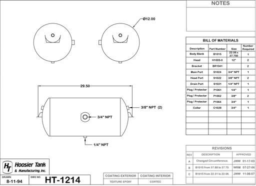 Hoosier Tank - HOOHT1214 - HT1214