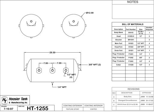 Hoosier Tank - HOOHT1255 - HT1255