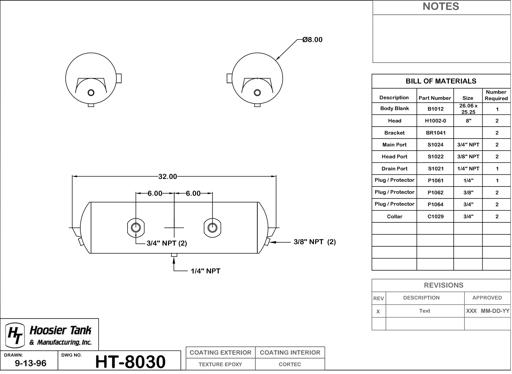 Hoosier Tank - HOOHT8030 - HT8030