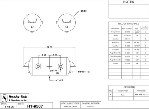 Hoosier Tank - HOOHT9507 - HT9507