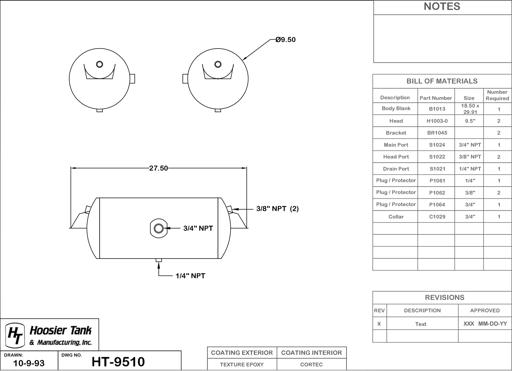 Hoosier Tank - HOOHT9510 - HT9510