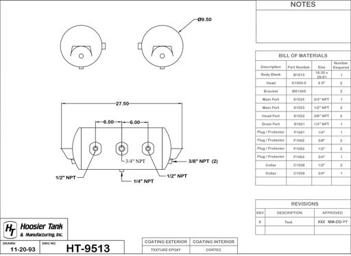 Hoosier Tank - HOOHT9513 - HT9513
