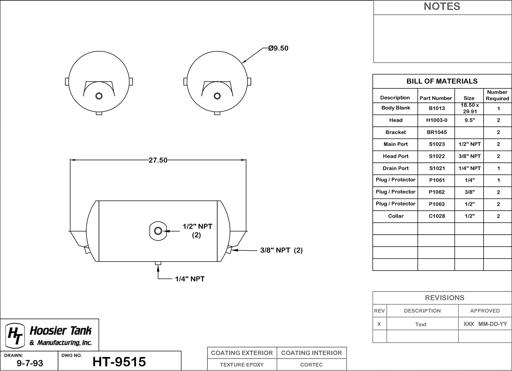 Hoosier Tank - HOOHT9515 - HT9515