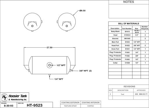 Hoosier Tank - HOOHT9523 - HT9523