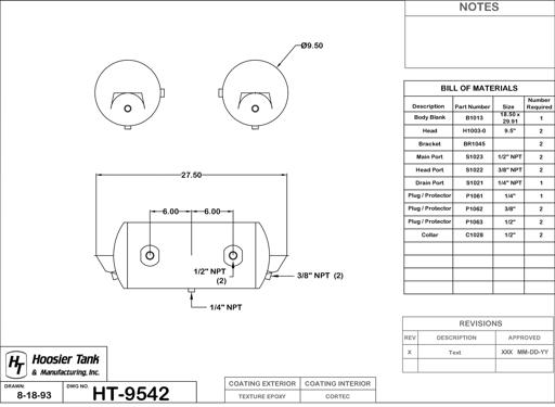 Hoosier Tank - HOOHT9542 - HT9542
